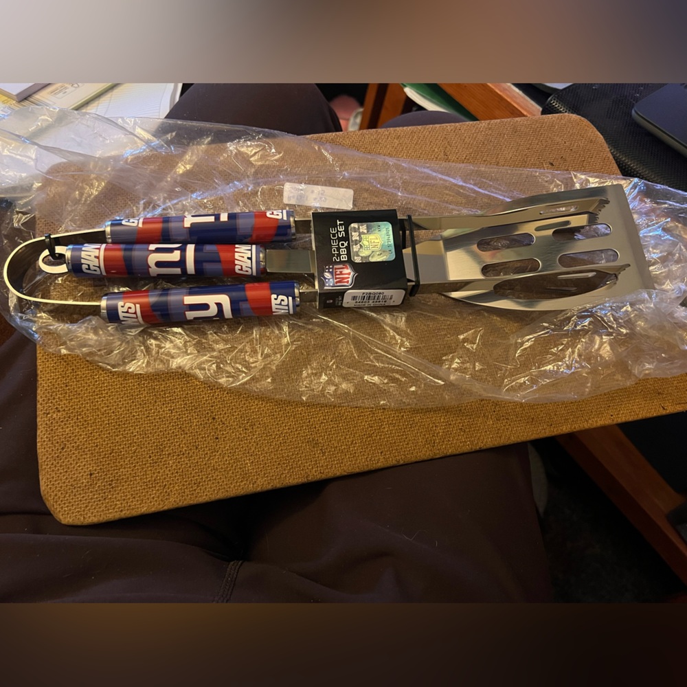 NFL Giants Blue and Red BBQ Tool Set
